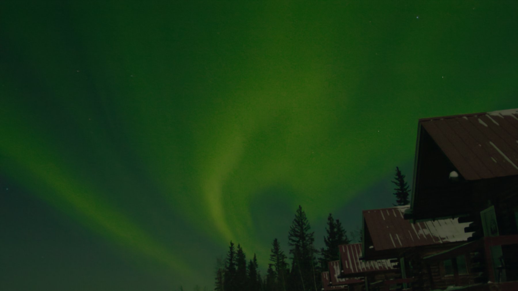 Aurora Borealis over cabin